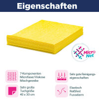CleaningBox MicroNet-Reinigungstücher Gelb, 40x30...