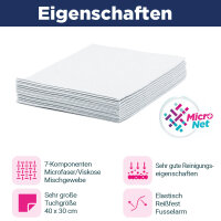 CleaningBox MicroNet-Reinigungstücher Weiß,...