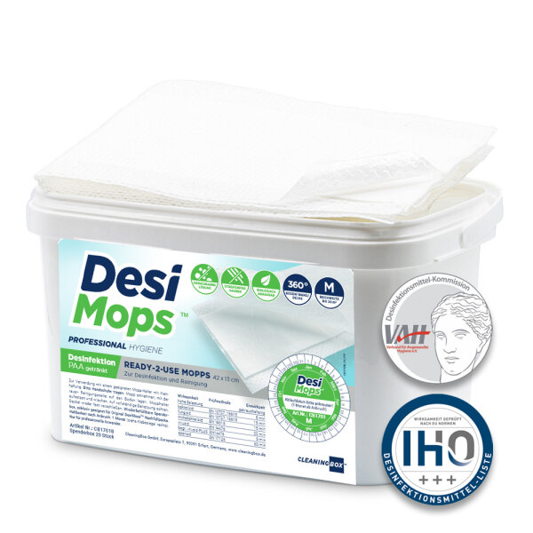 CleaningBox DesiMops M Reichweite bis 20 m², 42x13 cm, weiß, 20er Spenderbox