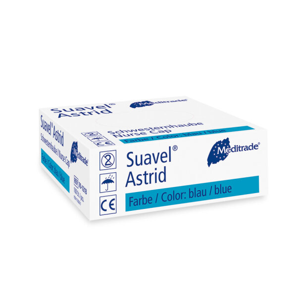Suavel Astrid Schwestern- und Patientenhaube, blau, 100 Stück/Box